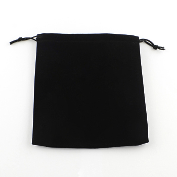Velvet Jewelry Bag, Rectangle, Black, 17x15cm