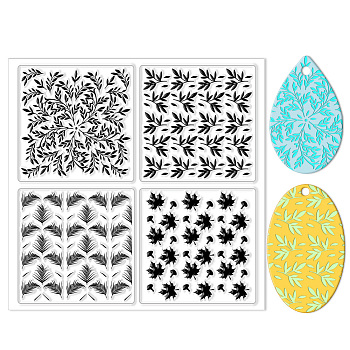 Silicone Clay Texture Mat, Clay Modeling Pattern Pad, Leaf, 140x140x3mm