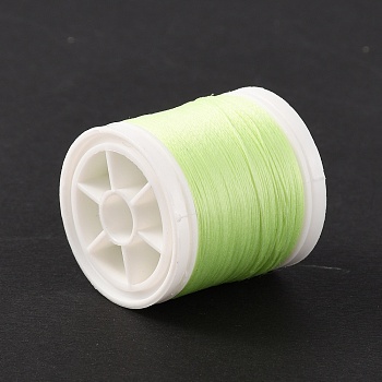 Luminous Polyester Cords, Round, Pale Green, 0.1mm, about 109.36 Yards(100m)/Roll