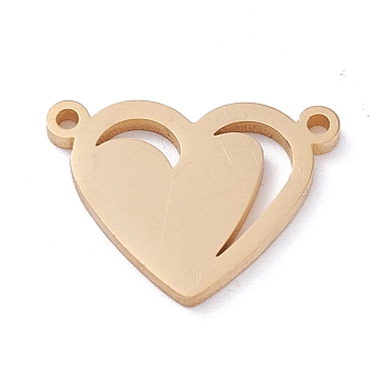 Vacuum Plating 304 Stainless Steel Pendants, Heart, Golden, 11x14.5x1mm, Hole: 1mm