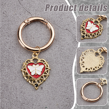 8Pcs 4 Styles Heart with Butterfly Alloy Enamel Shoe Charms(HJEW-AB00731)-4