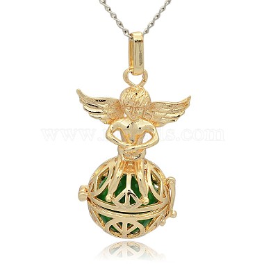 Golden LimeGreen Angel & Fairy Brass Pendants