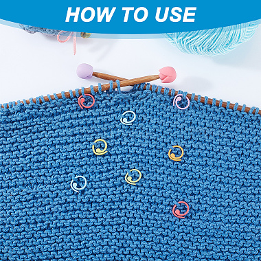30Pcs Baking Painted Zinc Alloy Knitting Stitch Marker Rings(DIY-NB0009-64)-5