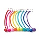 Outdoor Polyester & Spandex Cord Ropes Braided Wood Ball Keychains(KEYC-JKC00570)-1