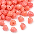 Opaque Acrylic Imitation Gemstone Beads, Triangle, Two Tone, Light Coral, 12~12.5x15x12~12.5mm, Hole: 2mm, about 396pcs/500g(OACR-G064-13A)