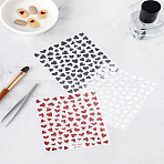3Sheets 3 Colors Heart Pattern PVC Nail Art Stickers, Self-adhesive, For Nail Tips Decorations, Mixed Color, 8.5x10x0.03cm, Stickers: 5~9x5~8mm, 1sheet/color(MRMJ-LP0002-05)