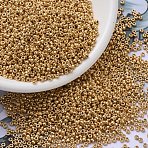 MIYUKI Round Rocailles Beads, Japanese Seed Beads, 11/0, (RR182) Galvanized Yellow Gold, 2x1.3mm, Hole: 0.8mm, about 1111pcs/10g(X-SEED-G007-RR0182)
