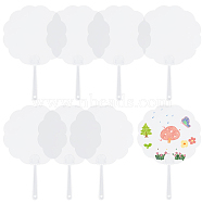 10Pcs PVC Hand Held Fan, Blank Painting Fans, for Kids DIY Crafts, Flat Round, 273x183mm(DIY-SP0002-51B)