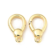 Brass Spring Gate Rings, Teardrop, Cadmium Free & Lead Free, Long-Lasting Plated, Real 18K Gold Plated, 16x9x3.5mm, Hole: 1.6mm(KK-G416-50G)