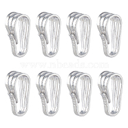 8Pcs Rhodium Plated 925 Sterling Silver Snap on Pendant Bails, with 925 Stamp, Platinum, 7x2.5x3.5mm, Hole: 6.5x2.5mm(STER-DC0001-45)