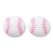 Opaque Resin Decoden Cabochons, Sport Ball, White, Baseball, 24~25x7~8mm(X-RESI-A034-03C)