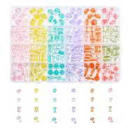 Transparent Acrylic Beads, Column & Round & Teardrop & Cube, Mixed Color, 276pcs/box(TACR-YW0001-30)