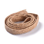 Jute Ribbon, Braided Jute Rope, for Arts Crafts DIY Decoration Gift Wrapping, Tan, 15x1mm(OCOR-WH0032-79)