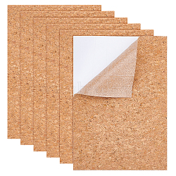 BENECREAT Cork Self-adhesive Wall Decorate, Rectangle, BurlyWood, 297x210x2mm, 6Sheets(DIY-BC0004-87)