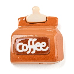 Coffee Theme Opaque Resin Decoden Cabochons, Bag, 25x23x8.5mm(RESI-M042-01C)