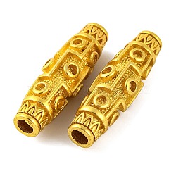 Brass European Beads, Lead Free & Cadmium Free, Large Hole Beads, Barrel, Golden, 37x11mm, Hole: 4mm, Fit for 2mm Rhinestone(KK-G502-18D-G)