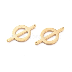 Ion Plating(IP) 304 Stainless Steel Links, Manual Polishing, Flat Round, Golden, 18x33x1.2mm, Hole: 1.2mm(STAS-L245-041G)