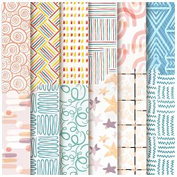 12 Sheets 12 Styles Scrapbooking Paper Pads, Decorative Craft Paper Pad, None Self-Adhesive, Square, 153x153x0.1mm, 1 Sheet/style(DIY-C079-01N)