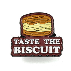 Taste The Biscuit Alloy Badges, Word Enamel Pins for Suit Shirt Collar, Black, Colorful, 27x30.5x1.5mm(JEWB-M041-02K)