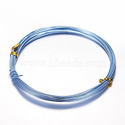 Round Aluminum Craft Wire, for Beading Jewelry Craft Making, Sky Blue, 15 Gauge, 1.5mm, 10m/roll(32.8 Feet/roll)(AW-D009-1.5mm-10m-19)