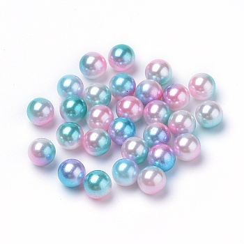 Rainbow Acrylic Imitation Pearl Beads, Gradient Mermaid Pearl Beads, No Hole, Round, Sky Blue, 2.5mm, about 60600pcs/500g