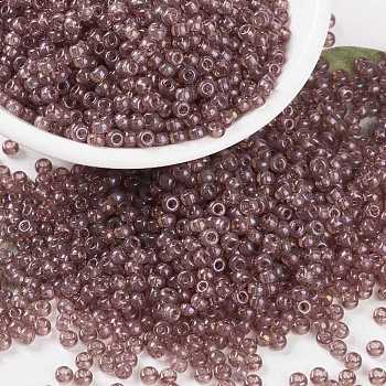 MIYUKI Round Rocailles Beads, Japanese Seed Beads, 8/0, (RR303) Rose Gold Luster, 3mm, Hole: 1mm, about 2111~2277pcs/50g