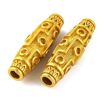 Brass European Beads, Lead Free & Cadmium Free, Large Hole Beads, Barrel, Golden, 37x11mm, Hole: 4mm, Fit for 2mm Rhinestone