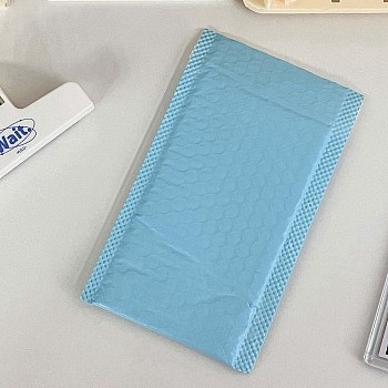 Rectangle Self Seal Bubble Mailers, Waterproof Padded Envelope Packaging, for Jewelry Makeup Supplies, Light Sky Blue, 19x11cm