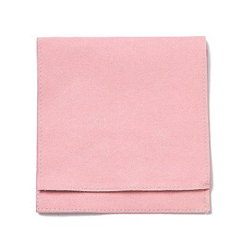 Microfiber Jewelry Bag Gift Pouches, Envelope Style Bags, Square, Pink, 10.5x10x0.16cm