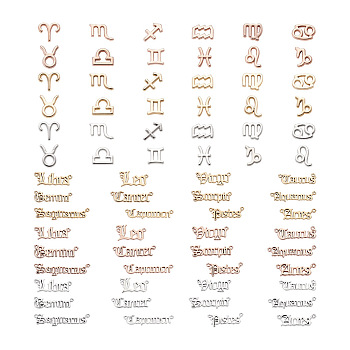 Craftdady 72pcs 6 Sets 6 Style Alloy Pendants, 12 Constellations, Mixed Color, 1set/style, Mixed Color, 1set/style