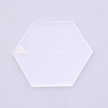 Acrylic Board, Hexagon, Clear, 60x69.5x3mm