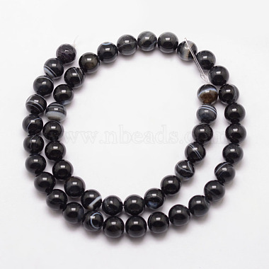 Natural Striped Agate/Banded Agate Bead Strands(X-G-K166-13-8mm-05)-2