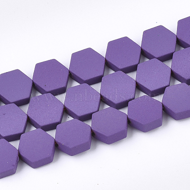 9mm DarkOrchid Hexagon Non-magnetic Hematite Beads