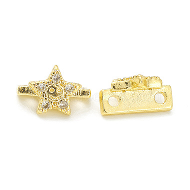 Real 18K Gold Plated Clear Star Brass Slide Charms