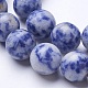 perles de jaspe tache bleue naturelle(G-D855-10-10mm)-3