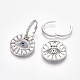 Brass Micro Pave Cubic Zirconia(Random Mixed Color) Dangle Hoop Earrings(EJEW-S201-63P)-2