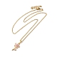 Cubic Zirconia Flower of Life Pendant Necklace & Diamond Stud Earrings(SJEW-M099-01G)-3