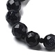 8mm Faceted Round Synthetic Blue Goldstone Beaded Necklaces(NJEW-F327-01A-01)-2