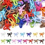 50Pcs Opaque Acrylic Beads, Bowknot, Mixed Color, 25.5~26x27.5~28x9mm, Hole: 3mm(TACR-FS0001-70)