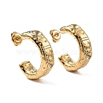 Ion Plating(IP) 304 Stainless Steel Stud Earrings Findings, Half Hoop Earring, C-Shaped, Real 14K Gold Plated, 24x7mm, Pin: 0.7mm, Fit: 3.5mm rhinestone(EJEW-G346-02G)