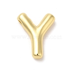 Rack Plating Brass Pendants, Balloon Letter Charm, for Personalized Name Necklaces Making, Long-Lasting Plated, Lead Free & Cadmium Free, Real 18K Gold Plated, Letter Y, 22x18x5.5mm, hole: 3x2mm(KK-R143-21G-Y)