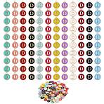 120Pcs 12 Colors Golden Plated Alloy Charms, with Enamel, Enamelled Sequins, Flat Round with Letter, Letter.D, 14x12x2mm, Hole: 1.5mm, 10pcs/color(ENAM-SZ0001-64D)