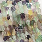 Natural Colorful Fluorite Beads Strands, Nuggets, Tumbled Stone, 4.5~11.5x3~7x3.5~6mm, Hole: 1~1.2mm, about 48~68pcs/strand, 15.35~15.94''(39~40.5cm)(G-P497-01C-18)