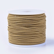 Elastic Cord, Polyester Outside and Latex Core, Tan, 2mm, about 50m/roll(EW-WH0001-27-2mm)