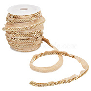 WADORN 15M Polyester Twist Lip Cord Trim, Rope Trimming Cord Ribbon, for Curtain Making, BurlyWood, 16mm, about 16.40 Yards(15m)/Set(SRIB-WR0001-09)