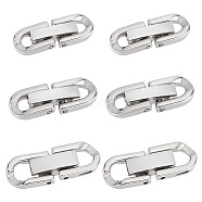 6Pcs 3 Styles 304 Stainless Steel Fold Over Clasps, Oval, Stainless Steel Color, 18~20x6.5~8x3mm, Hole: 2.5~4x2.5~4mm, 2pcs/style(STAS-GO0001-24)