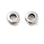 Tibetan Style Alloy Beads, Cadmium Free & Lead Free, Ring, Faceted, Antique Silver, 7.5x7.5x3mm, Hole: 3.8mm(FIND-Q094-24AS)