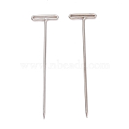 Nickel Plated Steel T Pins for Blocking Knitting, Modelling, Wig Making and Crafts, Stainless Steel Color, 53x13.5x1.5mm, Hole: 0.5x11.5mm, 200pcs/box(FIND-D023-01P-06)