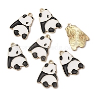 Alloy Enamel Pendants, Light Gold, Panda, Black, 24.5x17.5x1mm, Hole: 1.6mm(ENAM-CJC0003-38)