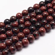Natural Mahogany Obsidian Bead Strands, Round, 12mm, Hole: 1mm, about 32pcs/strand, 15.5 inch(G-K153-B17-12mm)
